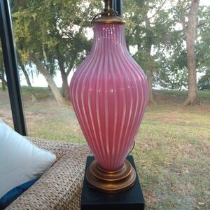 Elegant Pink Glass Table Lamp